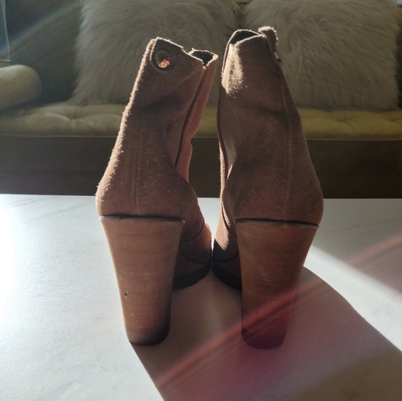 Michael Kors Thea Caramel Wedge Suede Boots - Picture 4 of 4